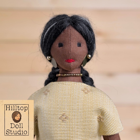 Fabric Doll "Annie" Handcrafted Textile Cloth Heirloom Primitive Doll - Picture 1 of 11